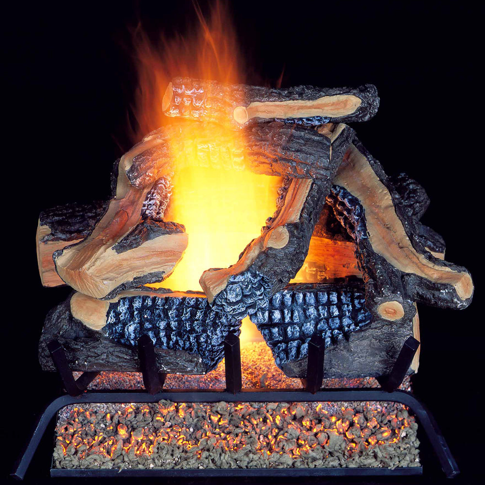 USAProcom-ProCom Vented Natural Gas Fireplace Log Set - 24 in., 55,000 BTU, Match Light - Model# WAN24LA-Gas Log Sets