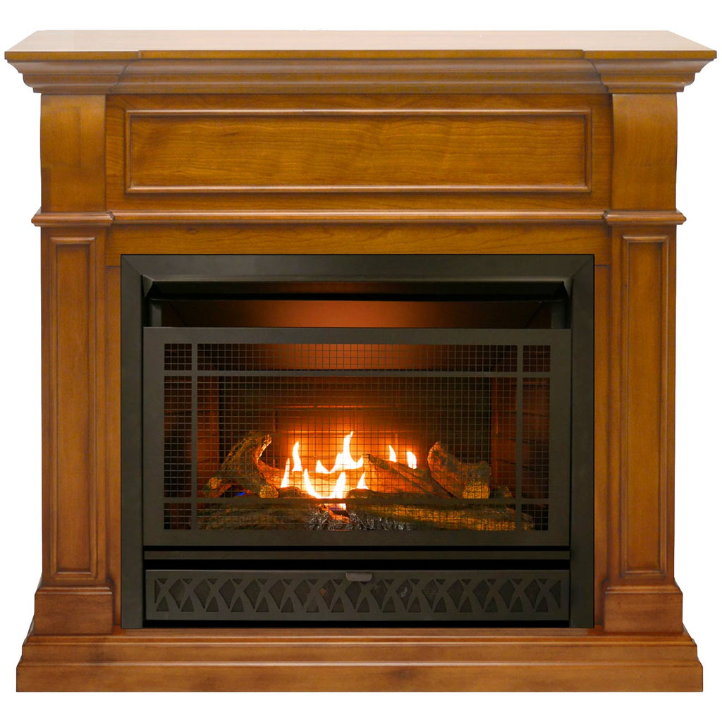 USAProcom-ProCom Dual Fuel Vent Free Gas Fireplace - 26,000 BTU, T-Stat Control, Apple Spice Finish - Model# FBNSD28T-J-AS-ProCom Heating