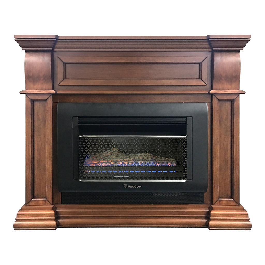 USAProcom-ProCom Mini Hearth Vent Free Gas Wall Fireplace - 26,000 BTU, T-Stat Control, Toasted Almond Finish - Model# MH30TBFL-M-TA-HearthSense