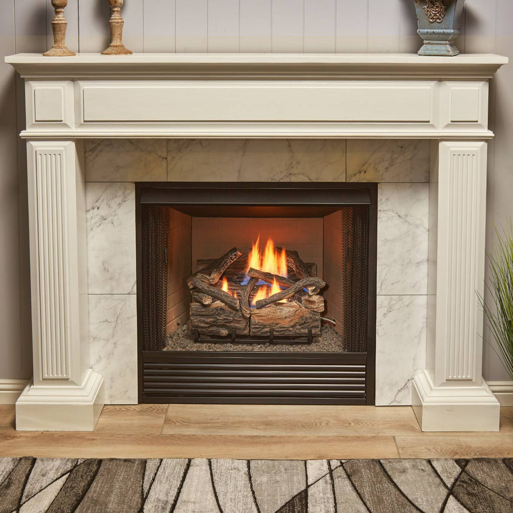 Gas Log Set in a Fireplace