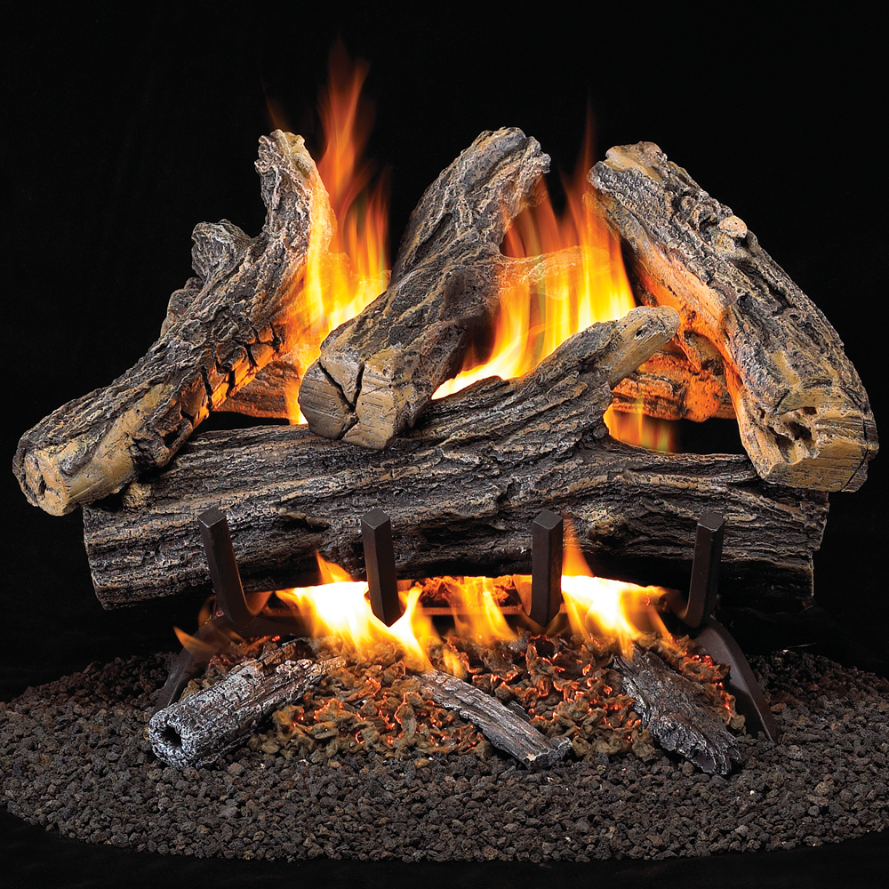 ProCom Vented Natural Gas Fireplace Log Set 18 35,000 BTU, Match Light Model# WAN18N-2