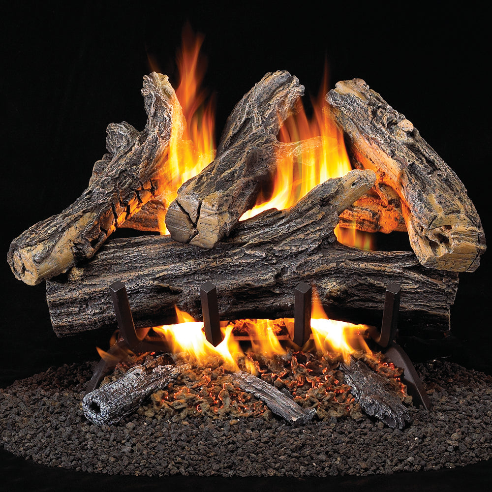 USAProcom-ProCom Vented Natural Gas Fireplace Log Set - 18 in., 35,000 BTU, Match Light - Model# WAN18N-2-Gas Log Sets