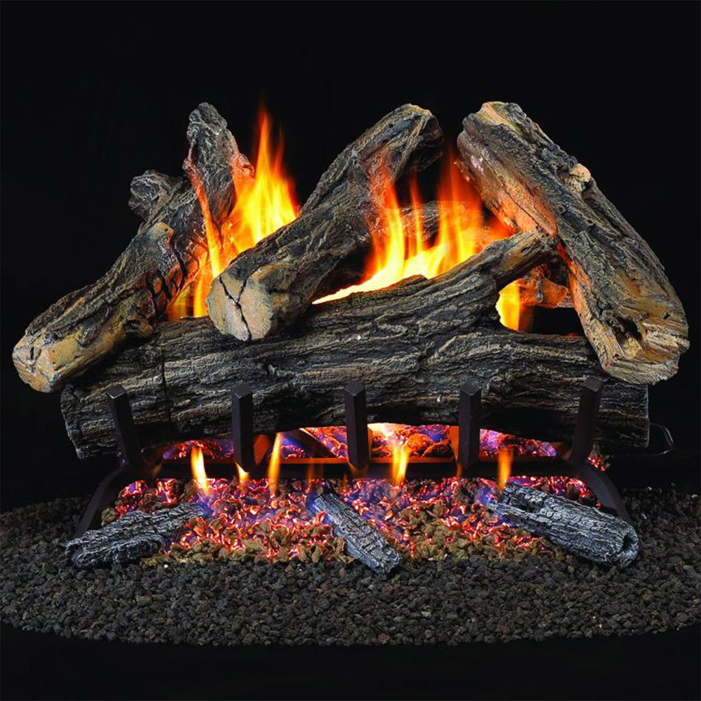 USAProcom-ProCom Vented Natural Gas Fireplace Log Set - 24 in, 55,000 BTU, Match Light - Model# WAN24N-2-Gas Log Sets