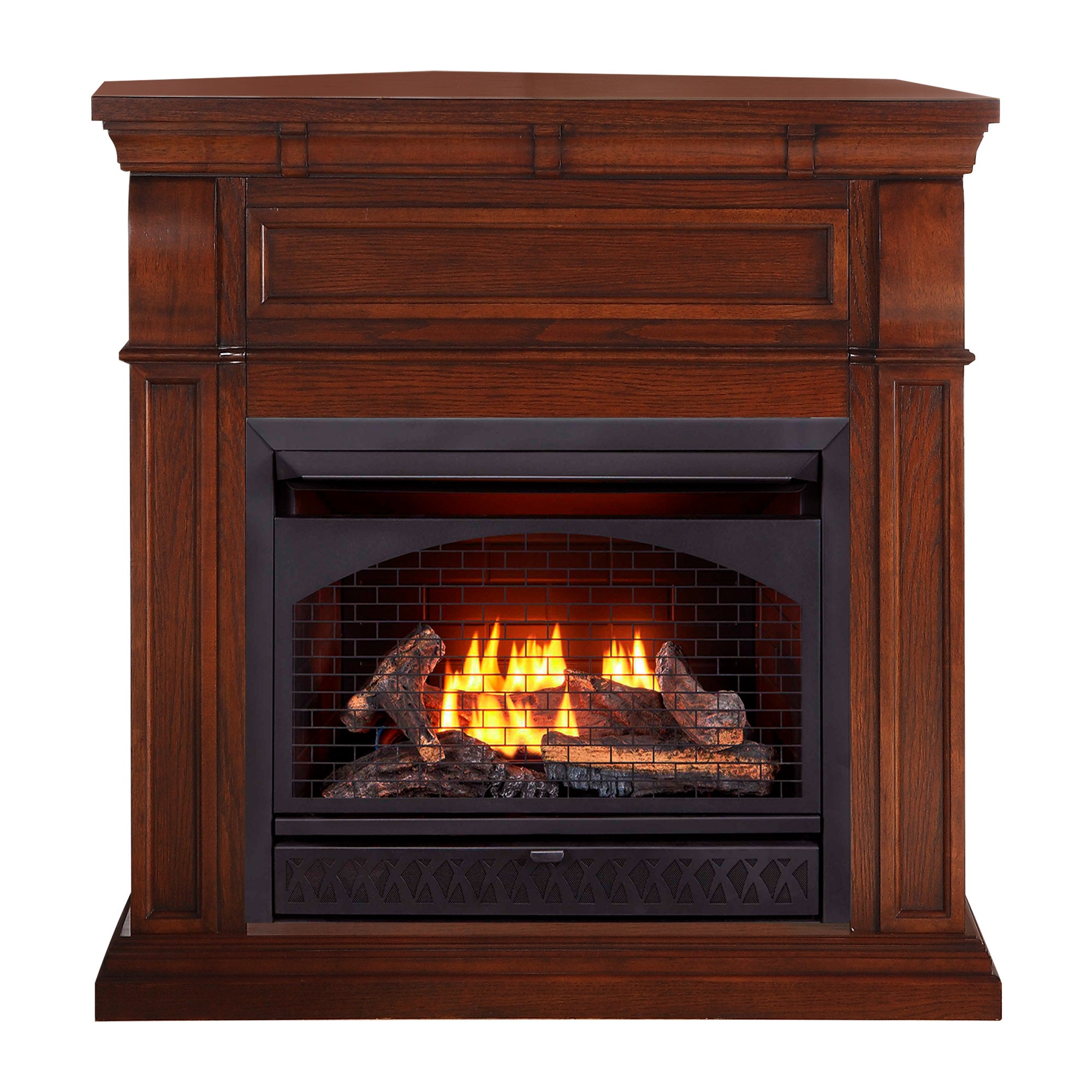 ProCom Dual Fuel Vent Free Gas Fireplace System 26,000 BTU, T-Stat Control, Chestnut Oak Finish Model# PFS-28T-1CO