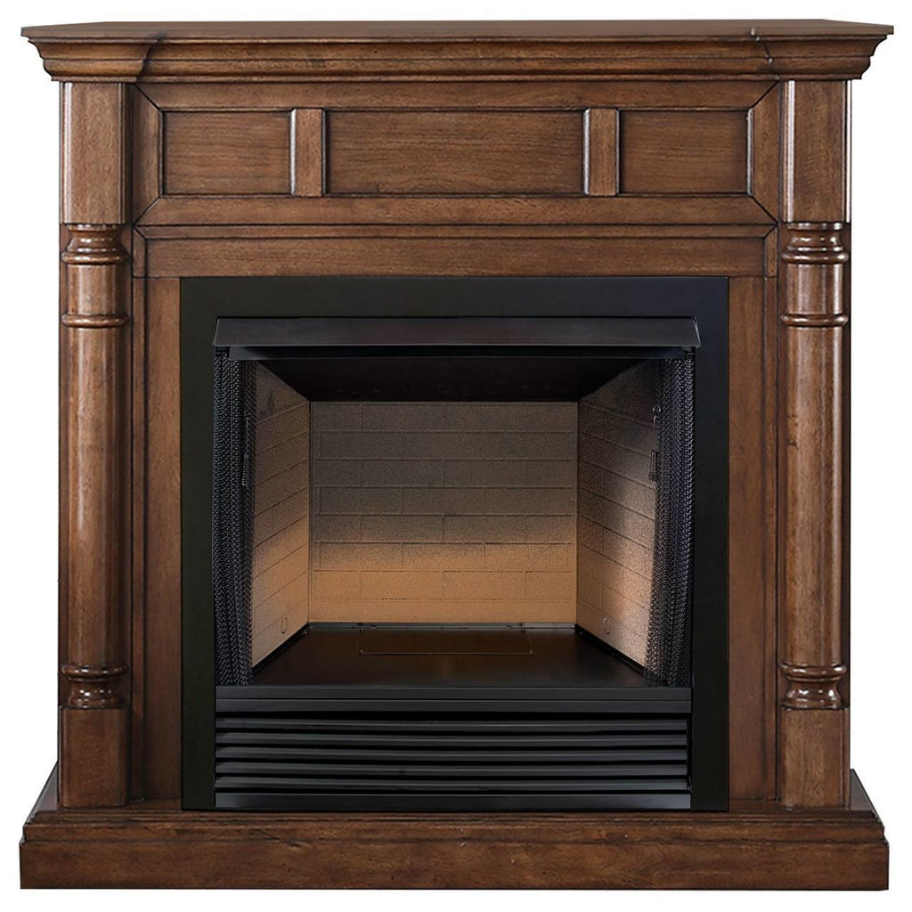 USAProcom-ProCom 32in Vent Free Firebox PC32VFC with CM500-2WN Walnut Finish - Model# FBS32-500-2WN-Ventless Firebox with Mantel