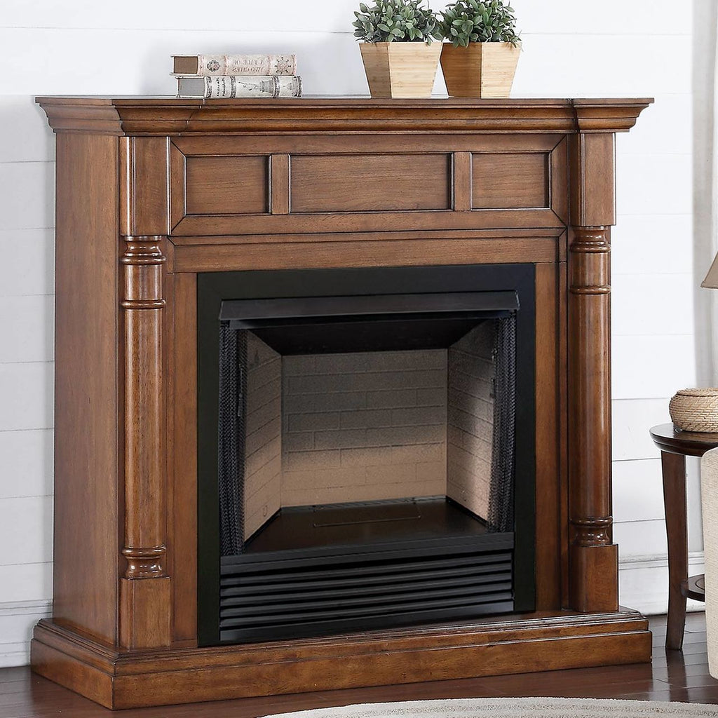 USAProcom-ProCom 32in Vent Free Firebox PC32VFC with CM500-2WN Walnut Finish - Model# FBS32-500-2WN-Ventless Firebox with Mantel