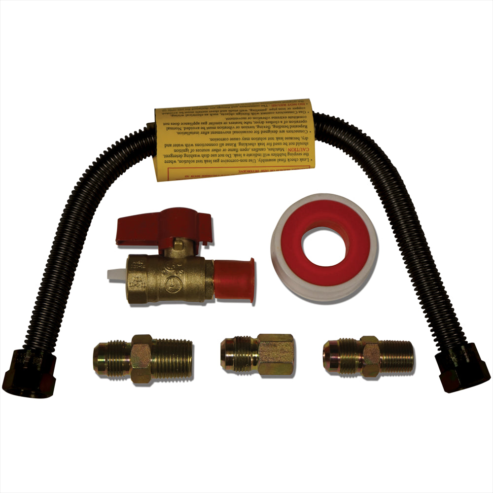 USAProcom-18in. Universal Gas Appliance Hook-up Kit - Black Finish - Model# GLS202-18TF-Gas Stove
