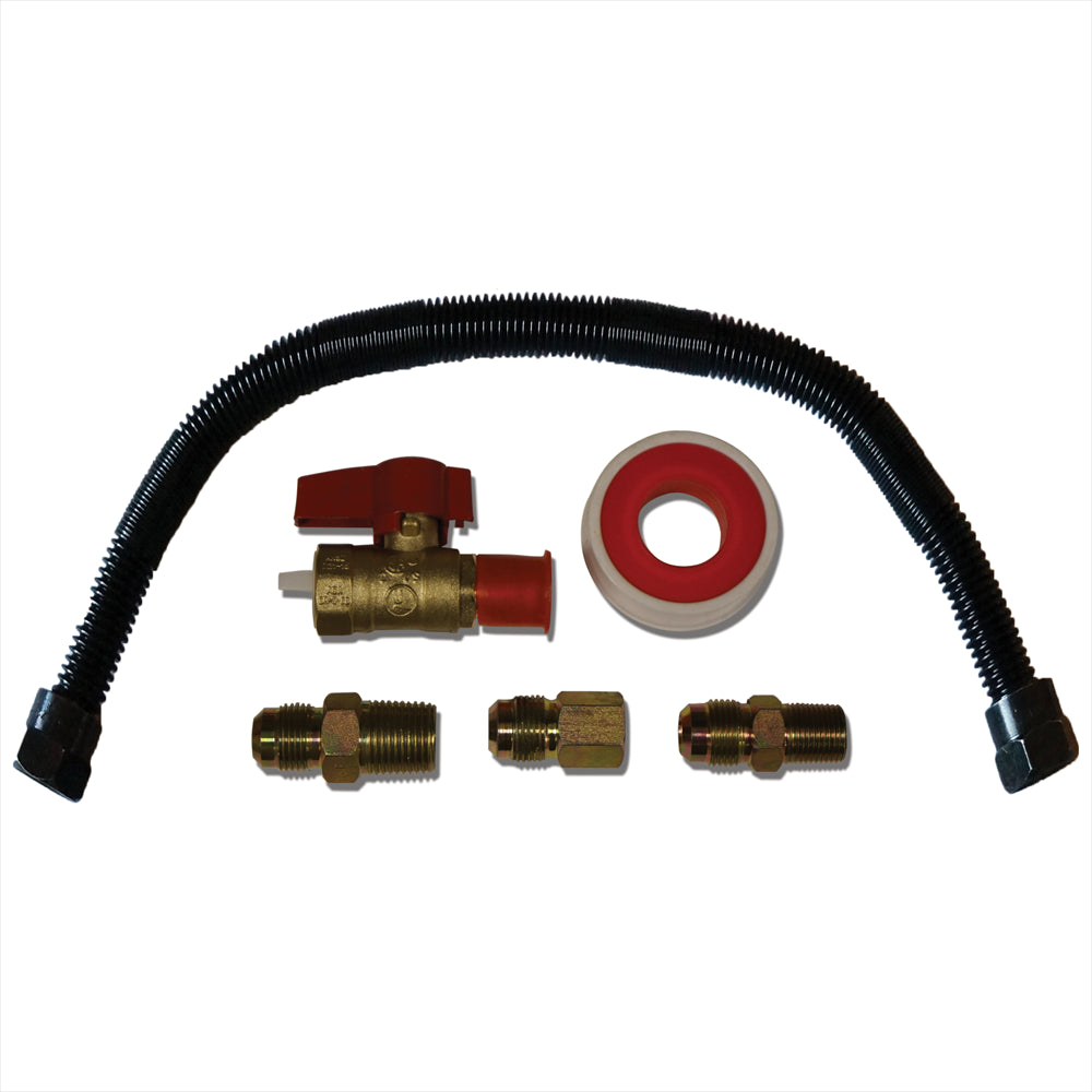 USAProcom-18in. Whisper Free Universal Gas Appliance Hook-up Kit - Black Finish - Model# GLST202-18TF-Gas Stove