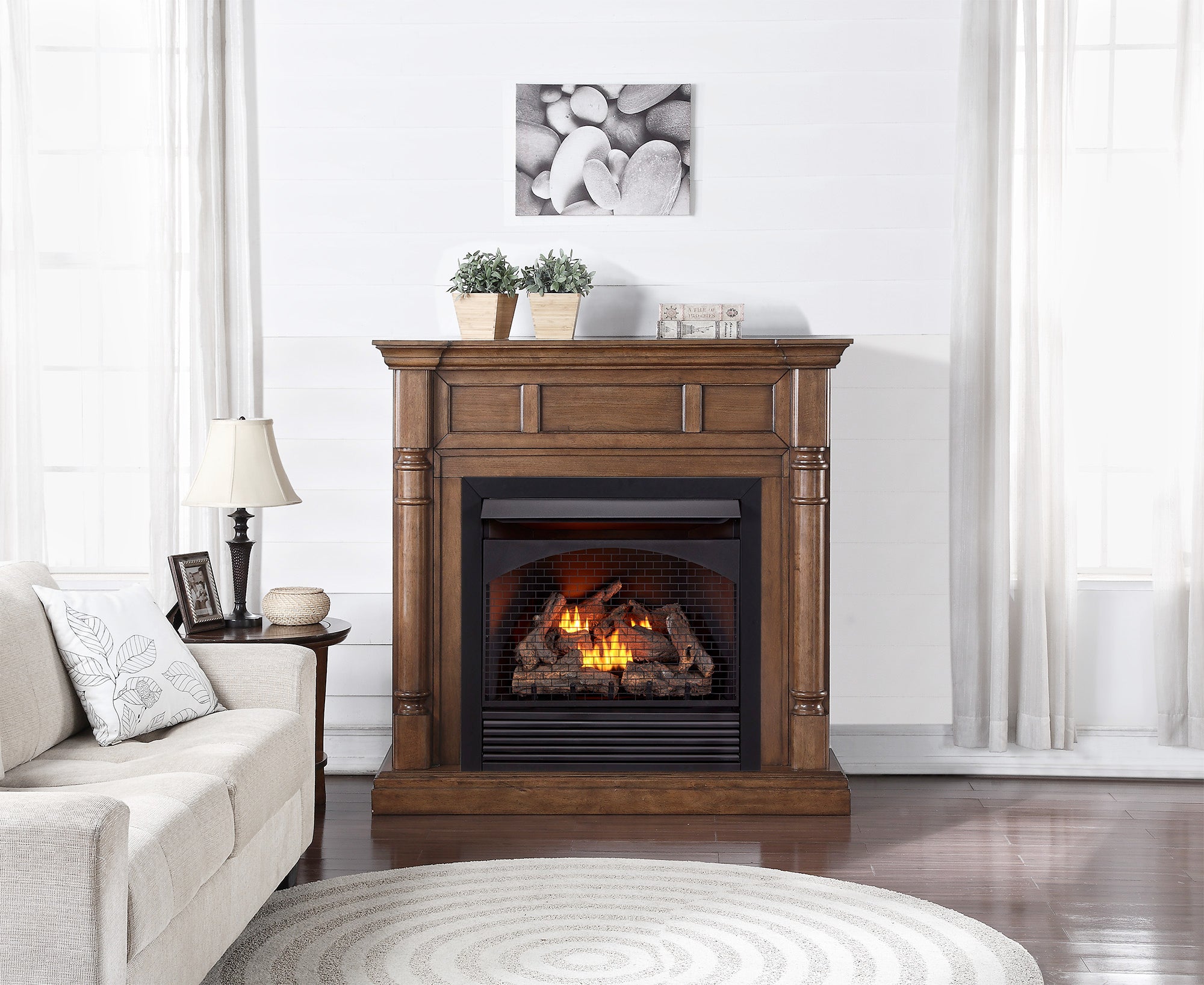 Dual Fuel Propane Heater With Mantel ProCom Full Size Dual Fuel