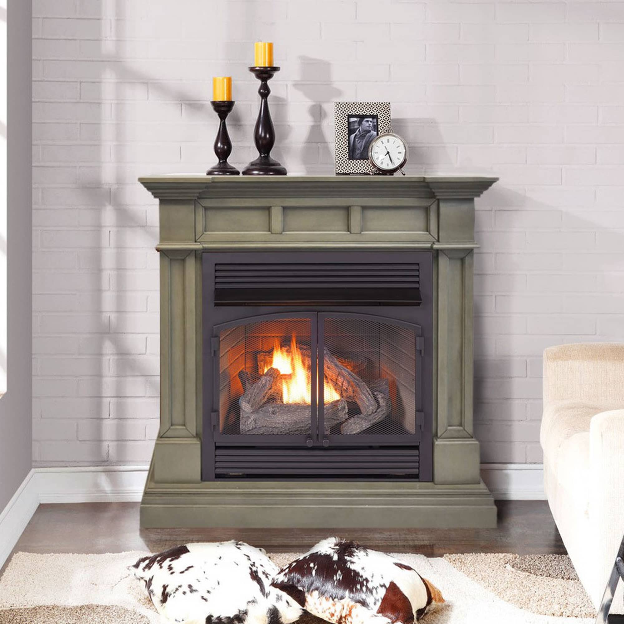 Dual Fuel Freestanding Gas Fireplace Ventless ProCom Dual Fuel
