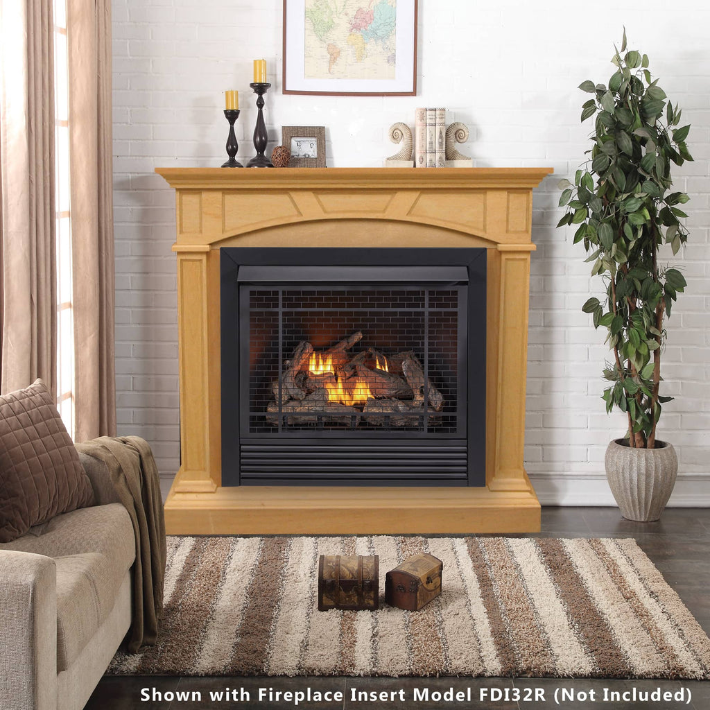 USAProcom-ProCom Heating Fireplace Mantel for 500 Series Fireplace Inserts, Unfinished - Model# M32-M-U-