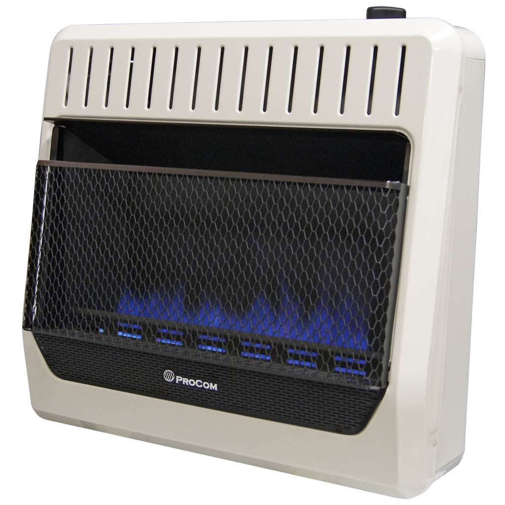 USAProcom-ProCom Heating Natural Gas Vent Free Blue Flame Gas Space Heater - 30,000 BTU, T-Stat Control - Model# MN300TBG-