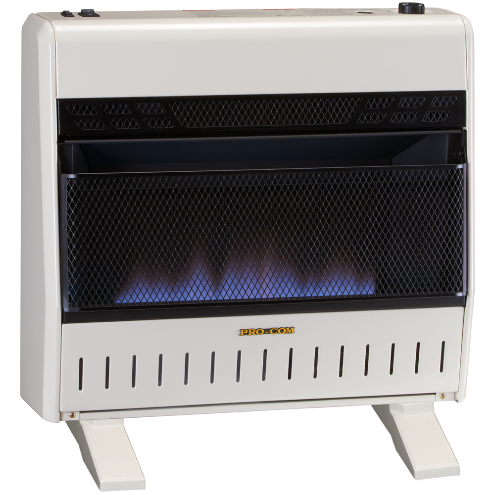 ProCom Tri-Fuel Vent Free Blue Flame Heater With Blower 30,000 BTU, T-Stat Control Model# MTF300TBA-B
