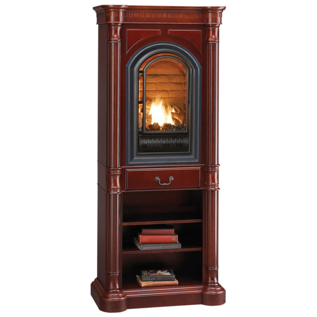 USAProcom-HearthSense Fireplace Mantel for ANI/ALI Series - Tower Mantel, Cherry Finish - Model# AT-C-Tower Mantel And Base