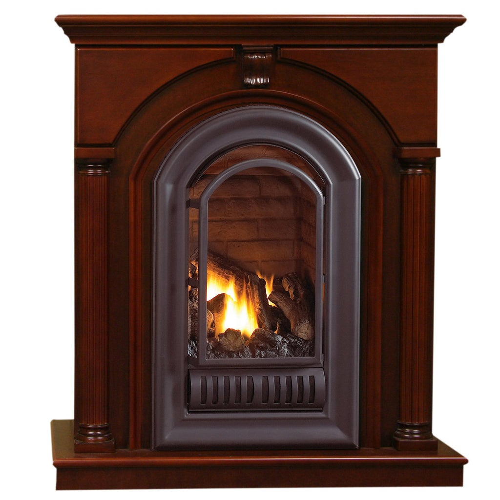 USAProcom-HearthSense Fireplace Mantel for ANI/ALI Series - Floor Mantel, Cherry Finish - Model# AF-C-Floor Mante