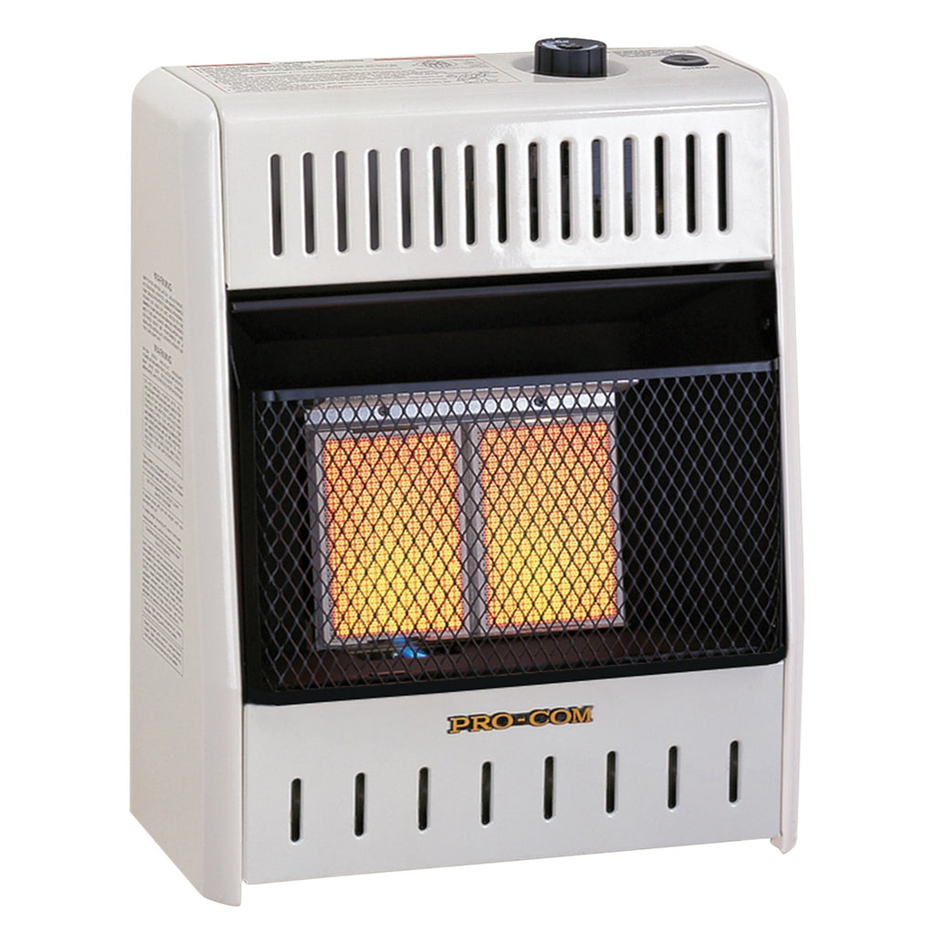 USAProcom-ProCom Dual Fuel Vent Free Infrared Heater - 10,000 BTU, T-Stat Control - Model# MD2TPA-Ventless Wall Heater MD2TPA Series