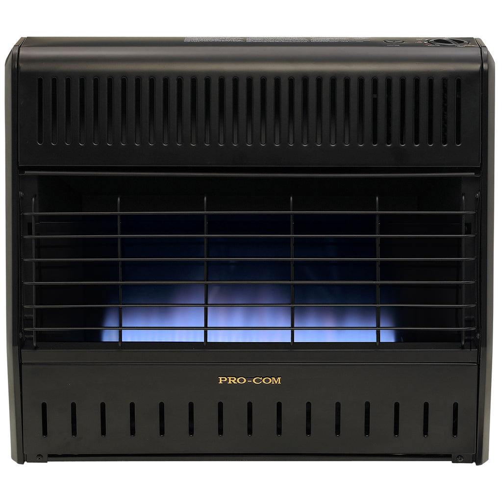 USAProcom-ProCom Dual Fuel Vent Free Blue Flame Garage Heater - 30,000 BTU, Manual Control - Model# MNSD300HGA-ProCom Heating