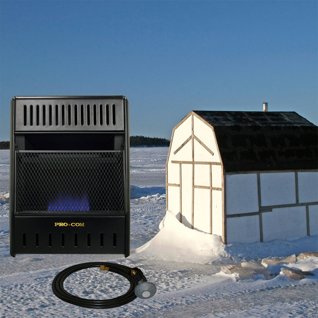 USAProcom-ProCom Reconditioned Liquid Propane Vent Free Ice House Heater - 10,000 BTU, T-Stat Control - Model# ML100TBAHR-R-Ice House Heater