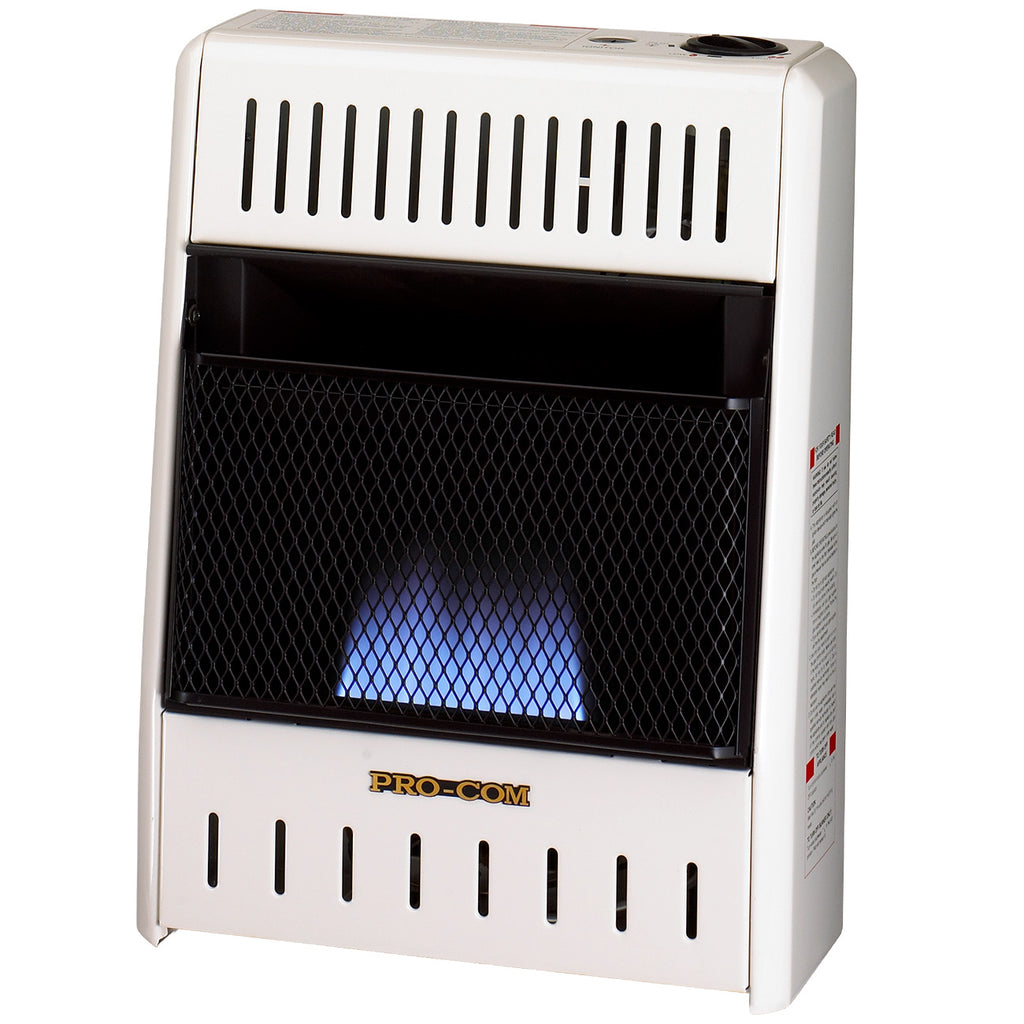USAProcom-ProCom Vent Free Natural Gas Blue Flame Space Heater - 10,000 BTU, Manual Control - Model#  MN100HBA-ProCom Heating