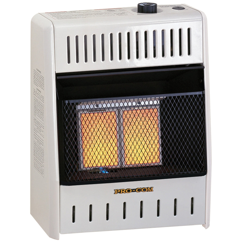 USAProcom-ProCom Reconditioned Dual Fuel Vent Free Infrared Plaque Heater - 10,000 BTU, T-Stat Control - Model# MNSD2TPA-R-Dual Fuel Ventless Wall Heater