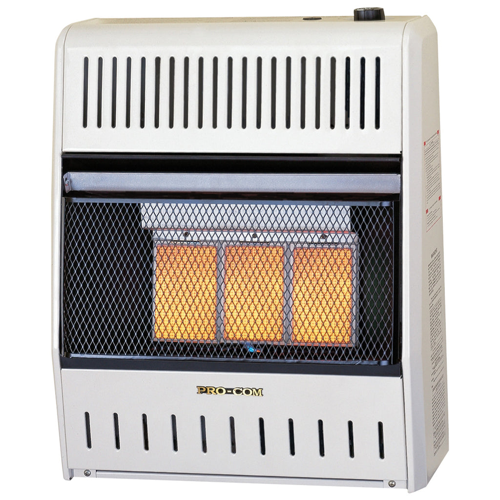 USAProcom-ProCom Reconditioned Natural Gas Vent Free Infrared Heater - 3 Plaque, 18,000 BTU, Manual Control - Model# MN180HPA-R-ProCom Heating