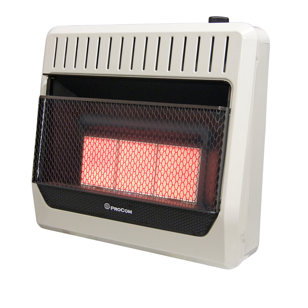 USAProcom-ProCom Natural Gas Vent Free Infrared Plaque Heater - 30,000 BTU, Manual Control - Model# MN3PHG-ProCom Heating